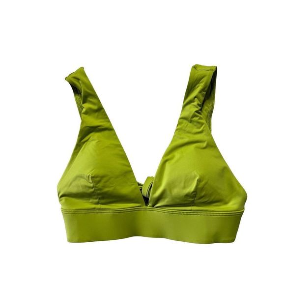 Everlane Other - Everlane Women's Green V-Neck Tie Back Swimwear Bikini Top Size S NWT